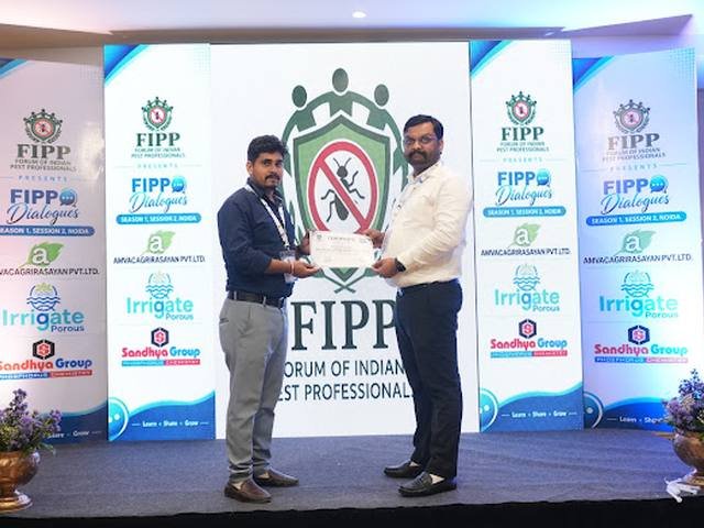 Safe Home Pestochem being recognised at a Forum of Indian Pest Professionals event